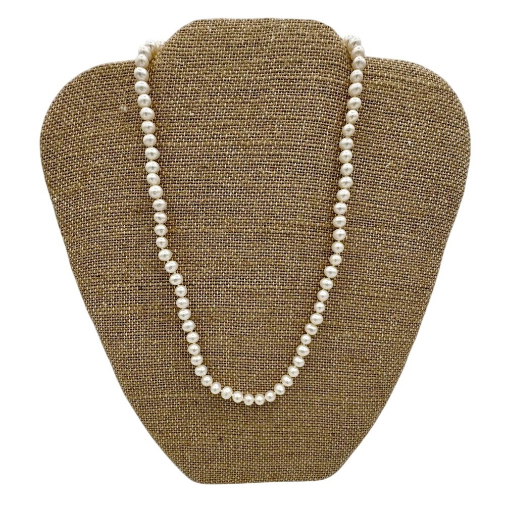 Real Pearls 18" Vintage Strand w/ 14k gold Jacmel‎ Clasp, Quiet Luxury Staple